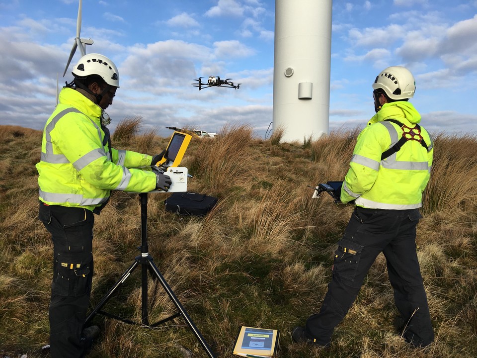 Drone inspection team on site